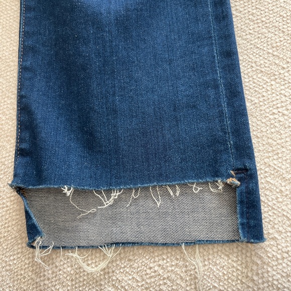 FRAME Le High Straight Raw Edge Hem Dark Wash Stretch Women’s Size 25 - Picture 9 of 10